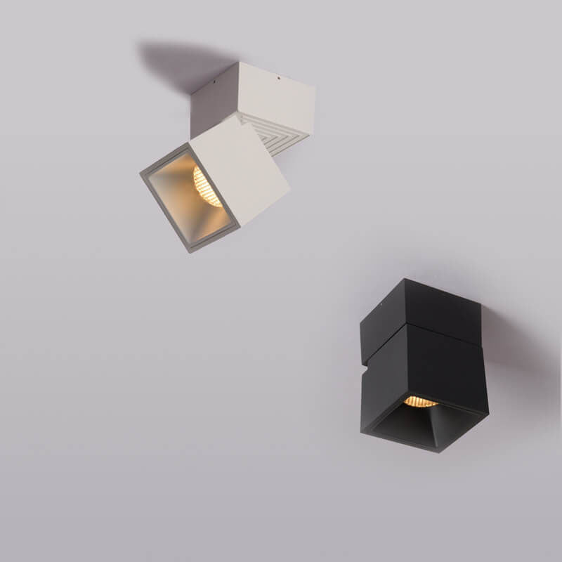 Moderne Aluminium Semi-Flush Mount Plafondlamp – Zwart/Wit – LED 7W/12W