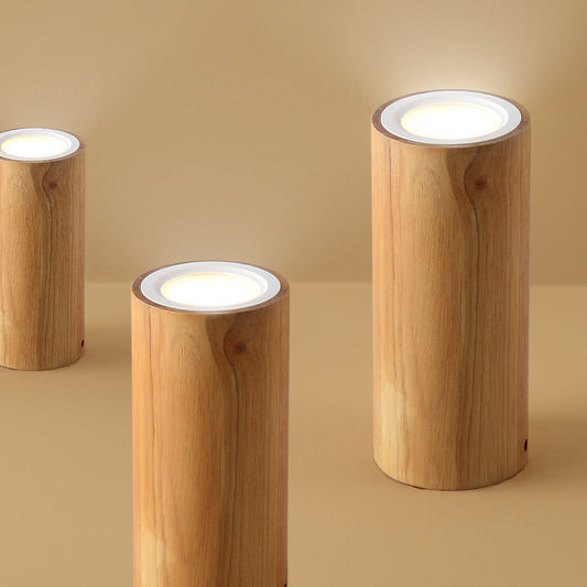 Moderne Houten LED Plafondlamp – Rubberwood & Acryl, 3 Formaten