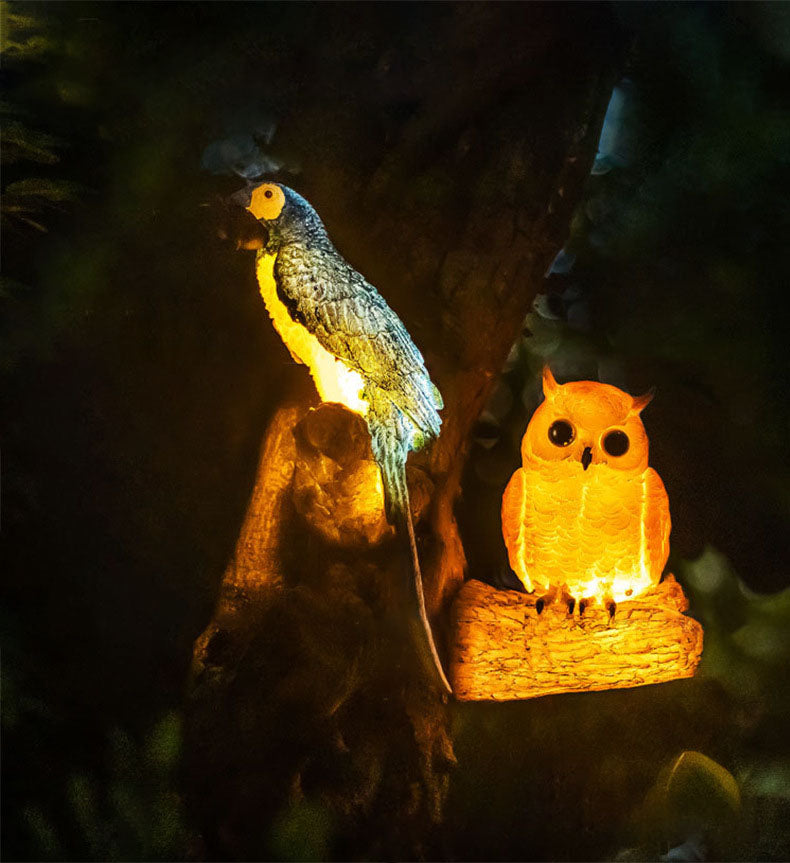 Decoratieve Solar Dierentuinlamp – Uil / Kameleon / Toekan / Wasbeer – 24 V (1 LED)