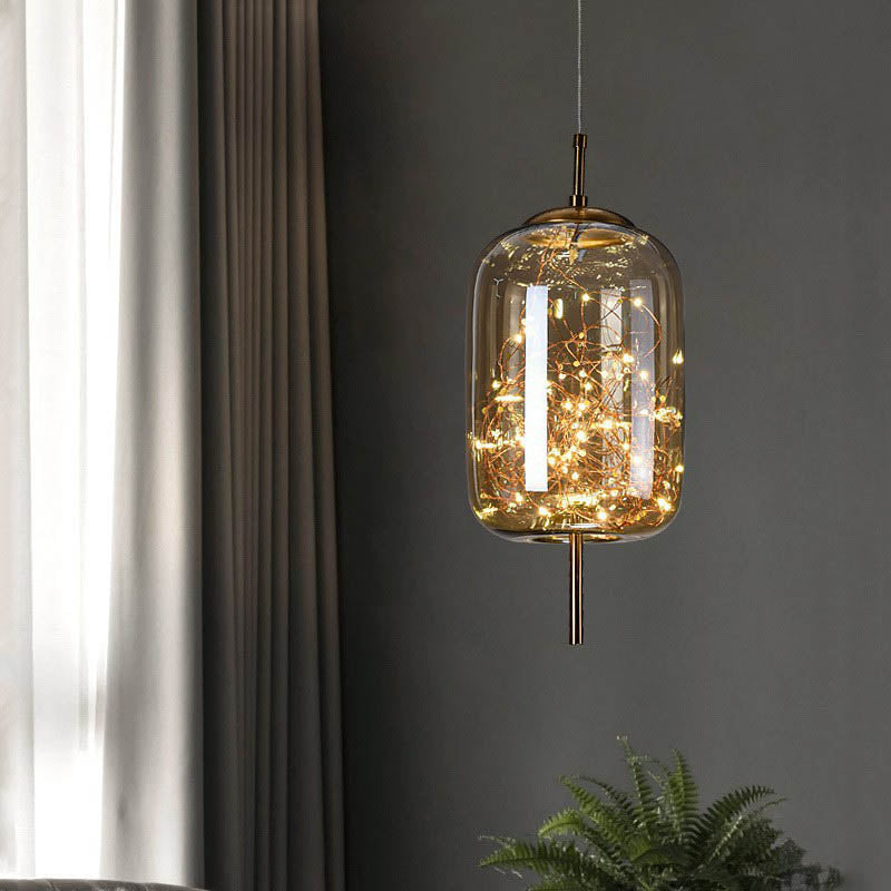 Scandinavische Glazen LED Hanglamp – Amber of Antracietgrijs