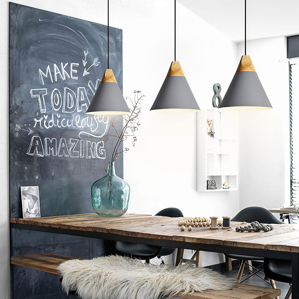 Ovia – Scandinavische Hanglamp van Hout & Aluminium