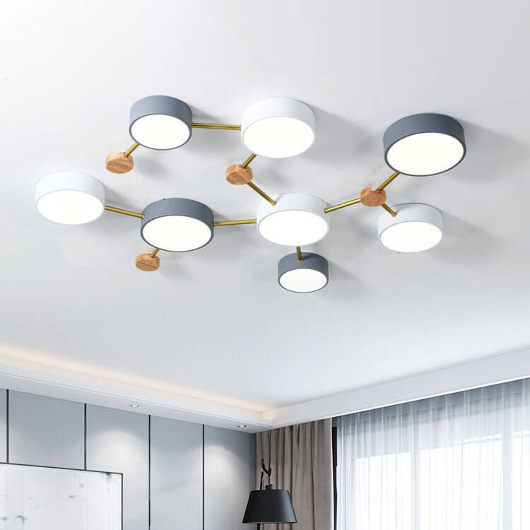 Moderne LED Plafondlamp met Hout en Acryl in een Strak Design