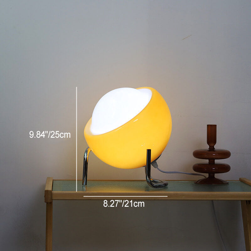 Moderne Oranje Tafellamp van Glas en IJzer – E26 Plug-in