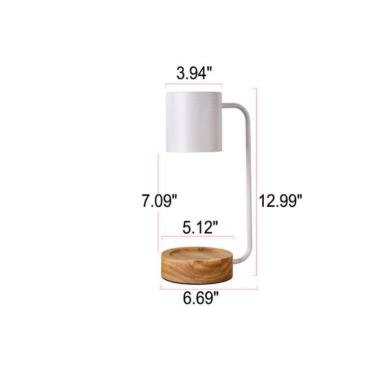 Moderne Houten Tafellamp met Kaarshouder