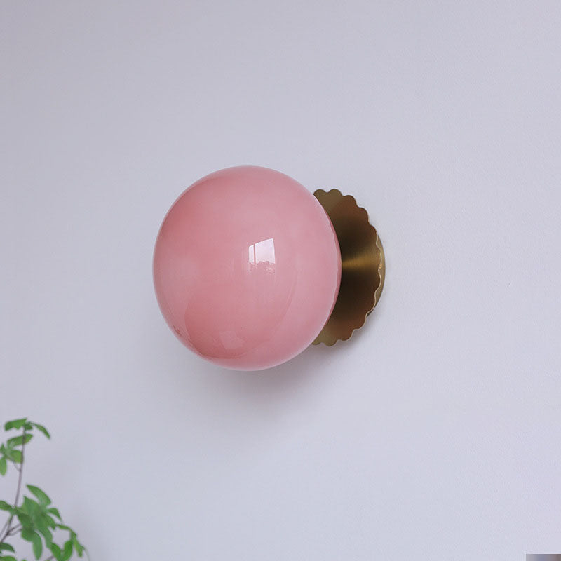 Moderne Wandlamp van Glas en IJzer – Verkrijgbaar in Roze, Beige en Wit