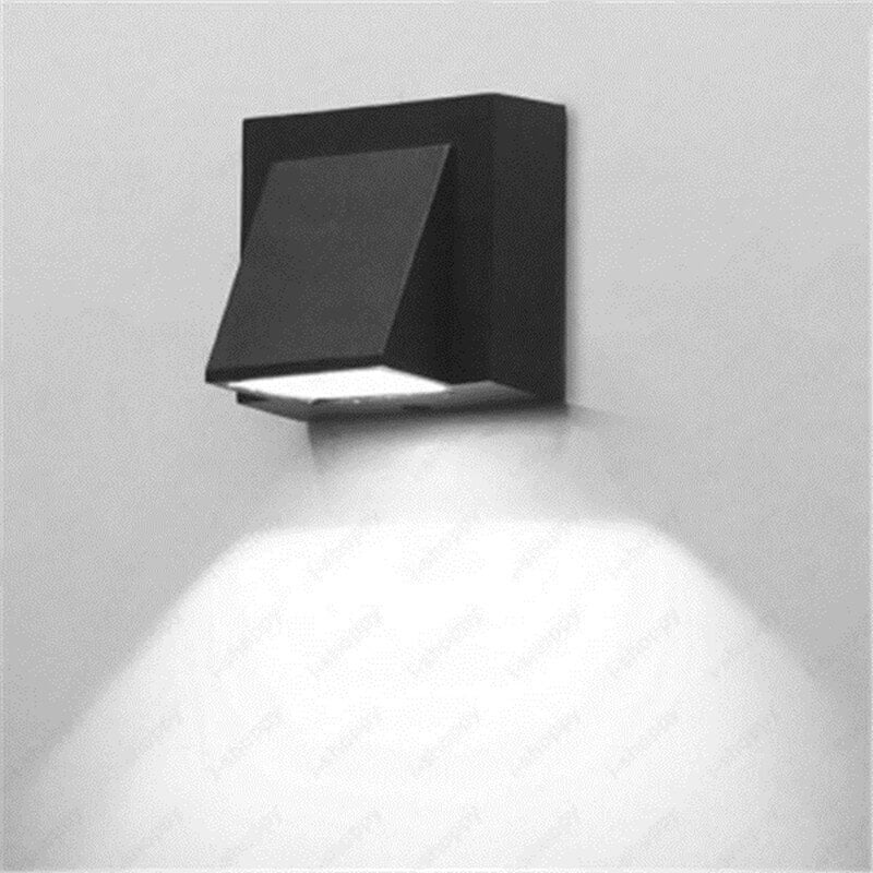 Moderne Zwarte Aluminium Buitenlamp met Geïntegreerde LED