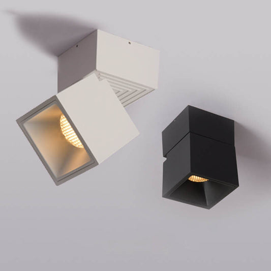 Moderne Aluminium Semi-Flush Mount Plafondlamp – Zwart/Wit – LED 7W/12W