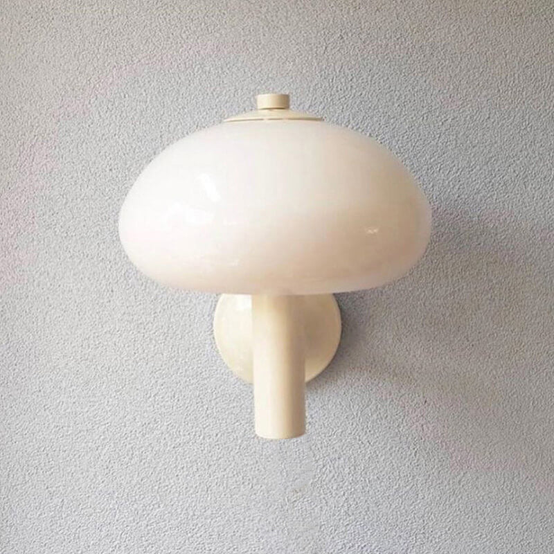 Moderne Wandlamp van Glas en IJzer – Milk White
