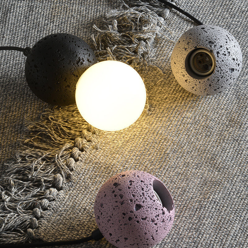 Stenen Japandi Hanglamp – Zwart/Roze/Grijs – E14 Fitting