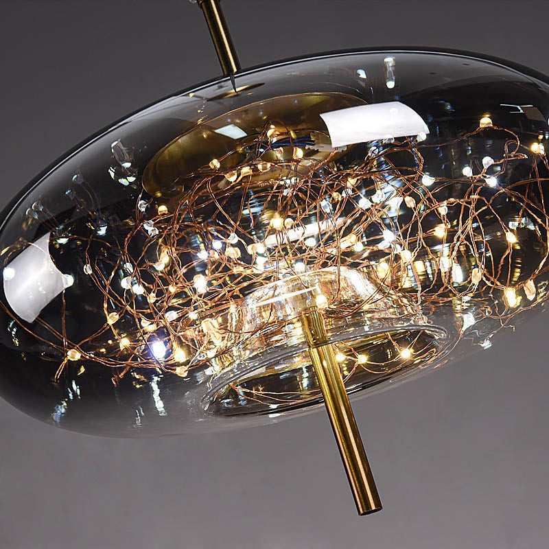 Scandinavische Glazen LED Hanglamp – Amber of Antracietgrijs