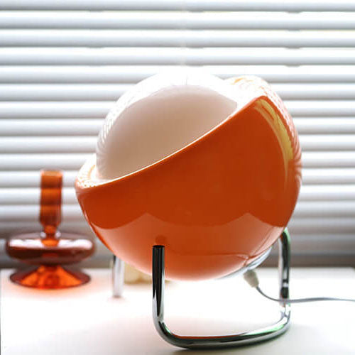Moderne Oranje Tafellamp van Glas en IJzer – E26 Plug-in