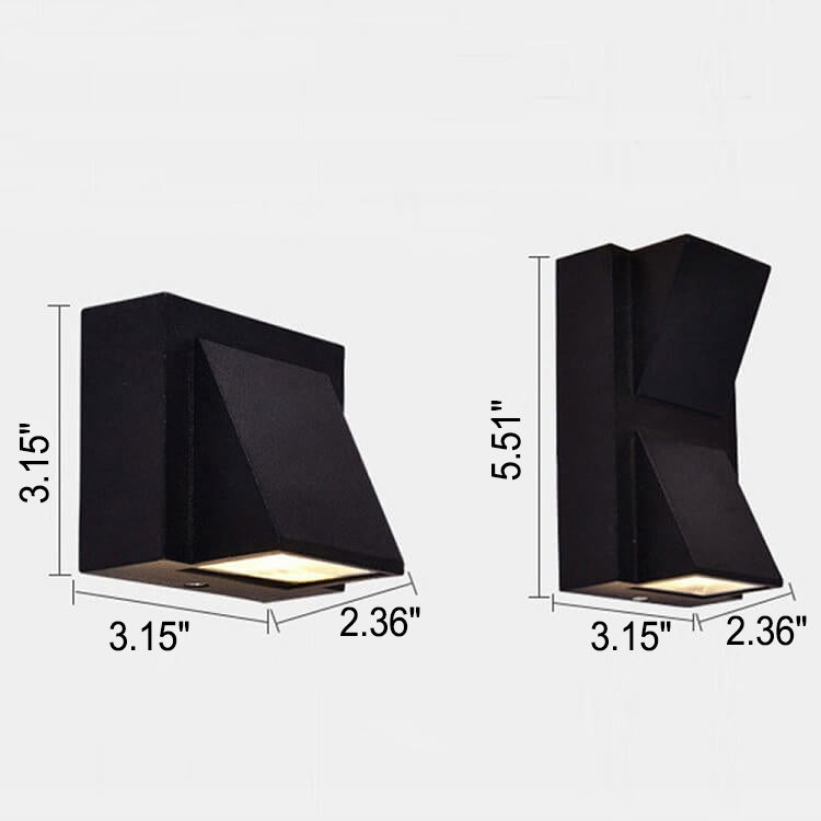 Moderne Zwarte Aluminium Buitenlamp met Geïntegreerde LED