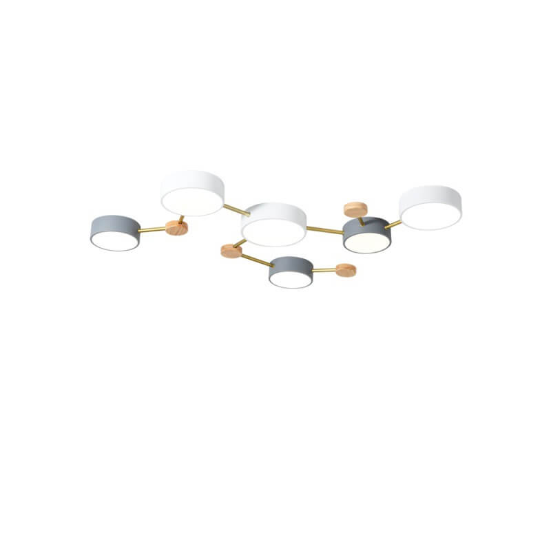 Moderne LED Plafondlamp met Hout en Acryl in een Strak Design