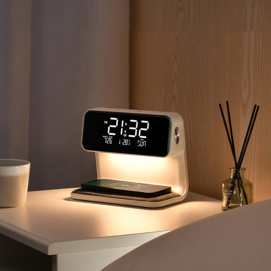 Lumio – Slimme 3-in-1 Nachttafel Lamp met Wekker & Draadloos Opladen