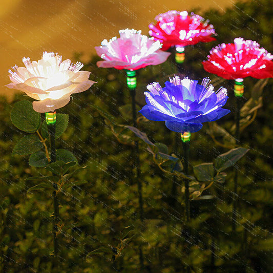 Solar LED Rozen Tuinlamp – Creatief Rood/Roze/Blauw/Champagne – 1.2 V (1 Lichtbron)
