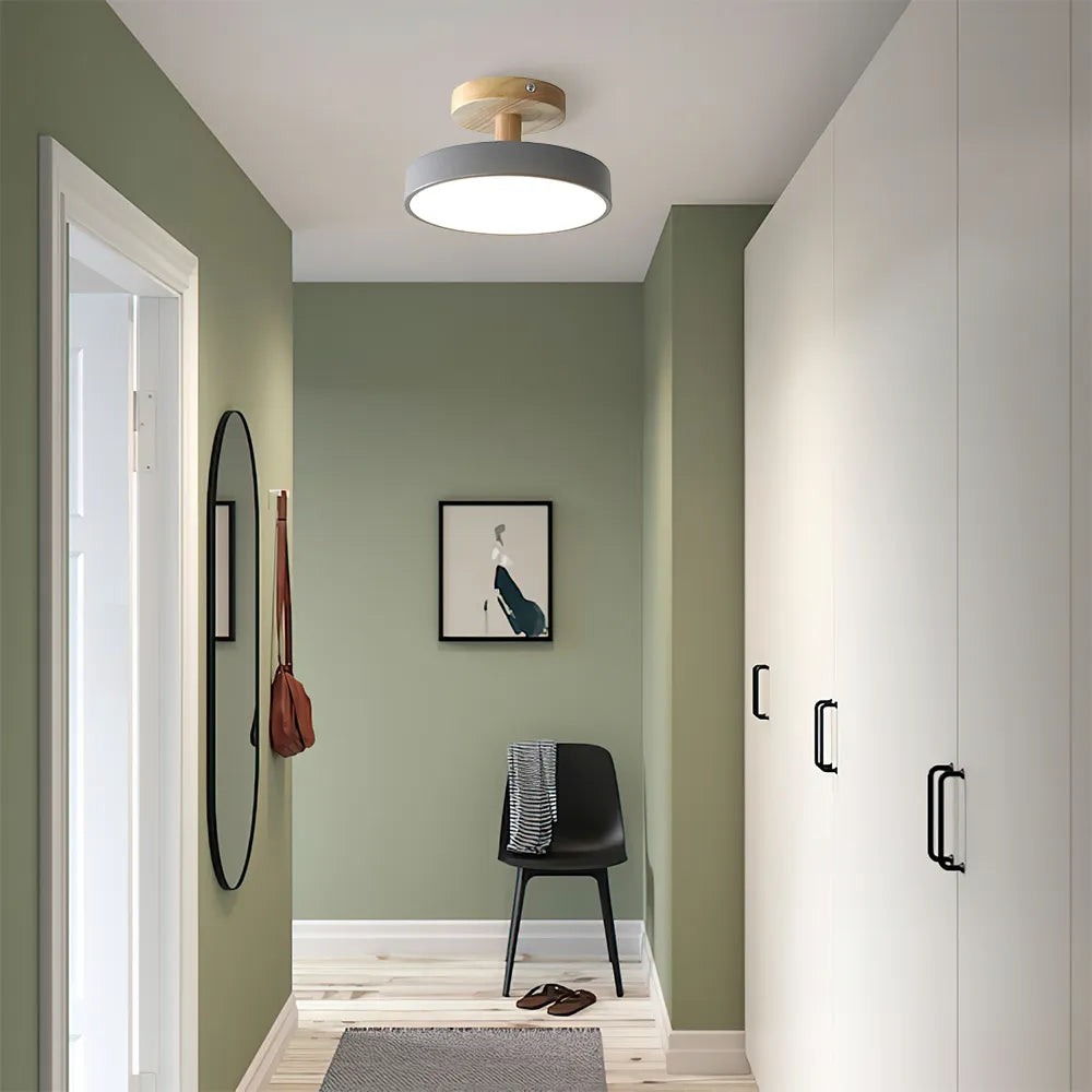 Nörd – Scandinavische Plafondlamp met Houten Basis & Zacht Pastel Design