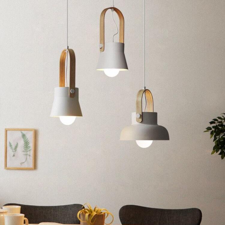 Kleurrijke Moderne Hanglamp – Metaal & Hout met E26 Fitting