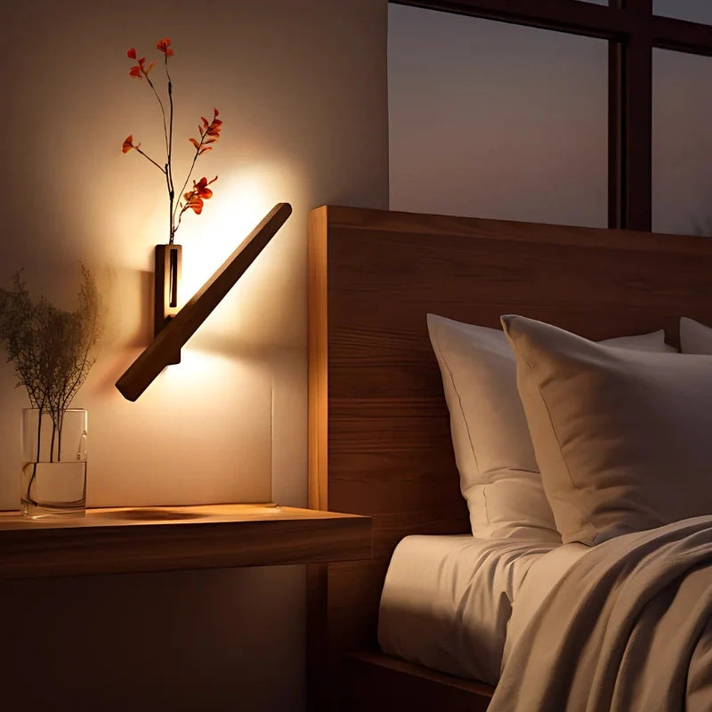 Oak – Wandlamp met Houten Design & Ingebouwde Vaas