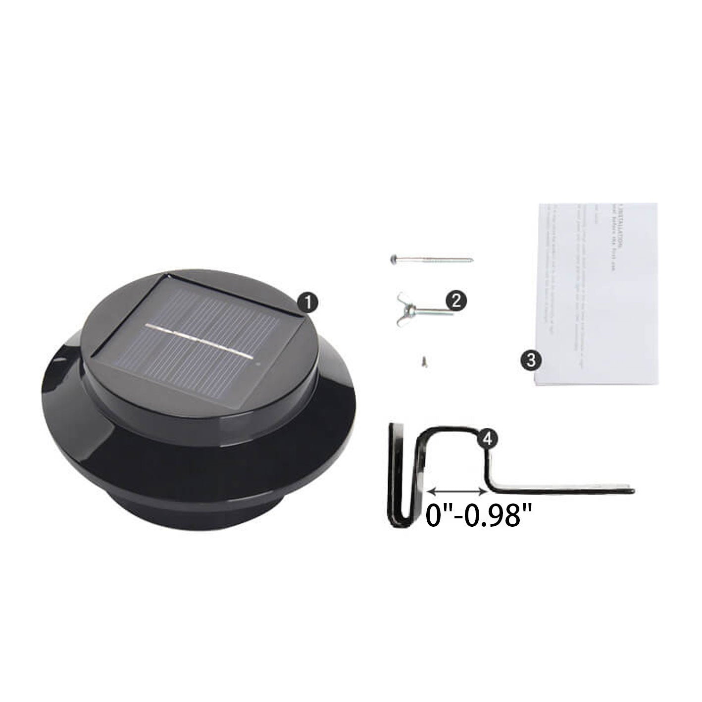 Industriële Solar Wandlamp – Zwart/Wit – Weerbestendig Buitenlicht