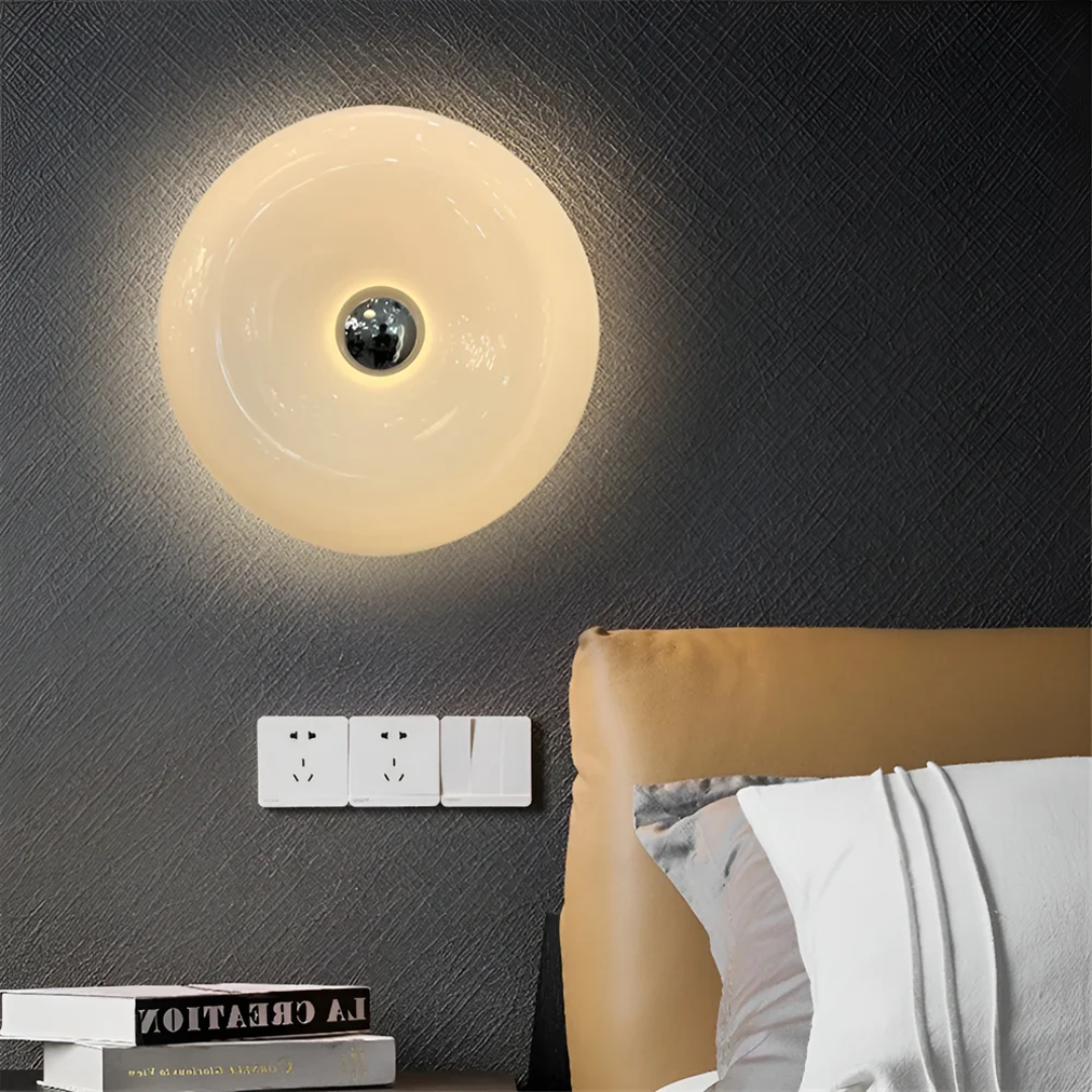 Lumio - Unieke Glazen Wandlamp met Oranje Cirkel Design