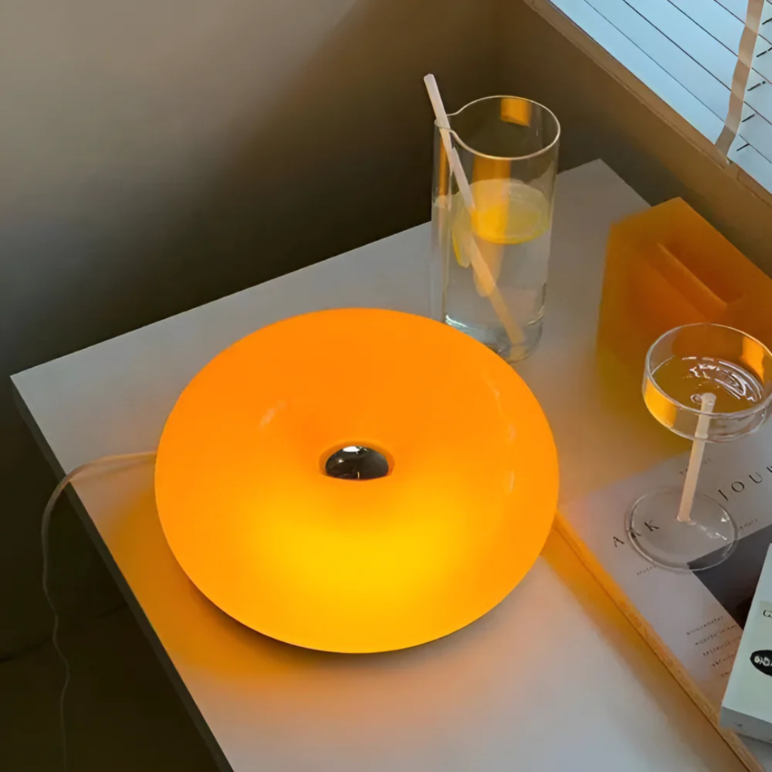 Lumio - Unieke Glazen Wandlamp met Oranje Cirkel Design