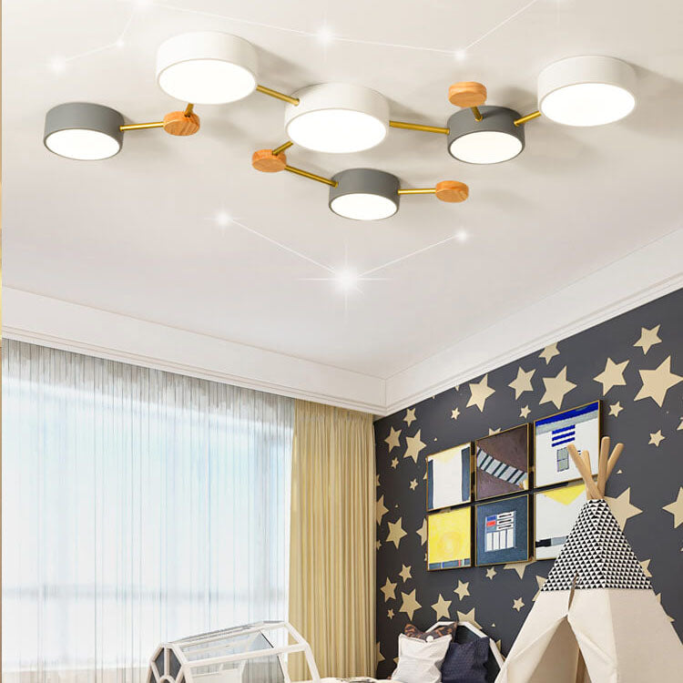 Moderne LED Plafondlamp met Hout en Acryl in een Strak Design