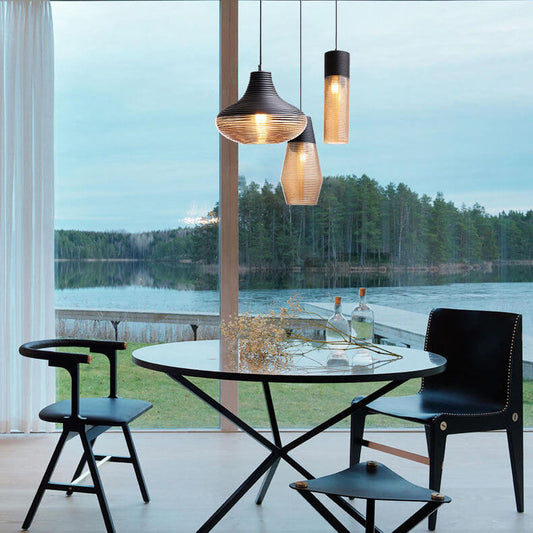 Moderne Glazen Hanglamp – Helder of Zwart Glas met E26 Fitting