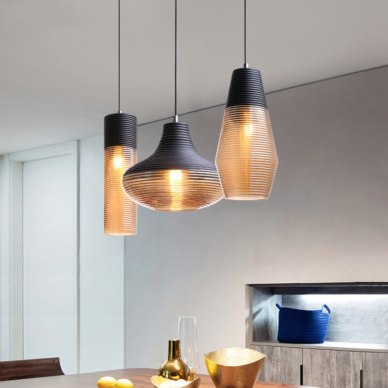 Moderne Glazen Hanglamp – Helder of Zwart Glas met E26 Fitting