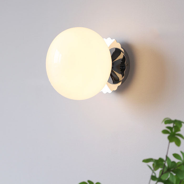 Moderne Wandlamp van Glas en IJzer – Verkrijgbaar in Roze, Beige en Wit