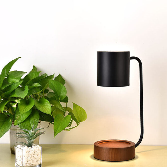 Moderne Houten Tafellamp met Kaarshouder