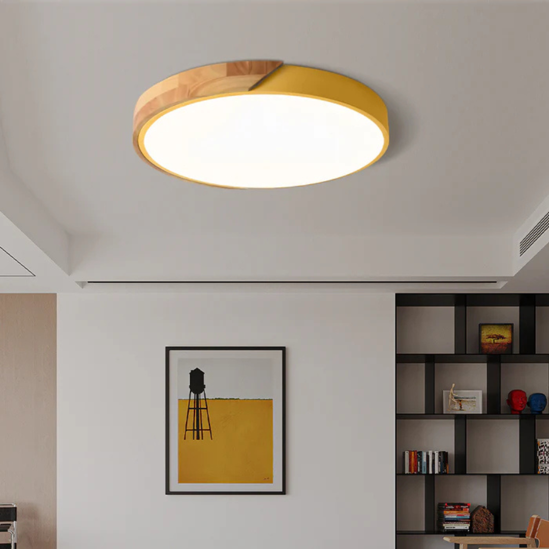 Jens – LED Plafondlamp met Scandinavisch Design van Hout & Acryl