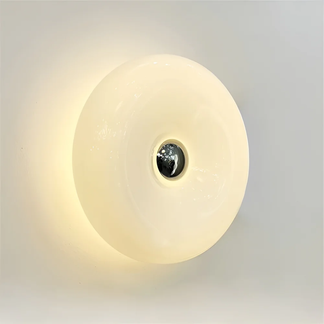 Lumio - Unieke Glazen Wandlamp met Oranje Cirkel Design