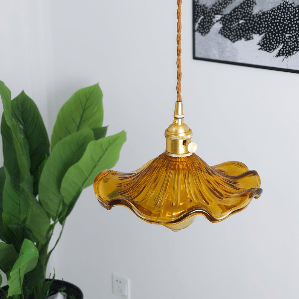 Hibisca – Elegante Glazen Hibiscusbloem Hanglamp