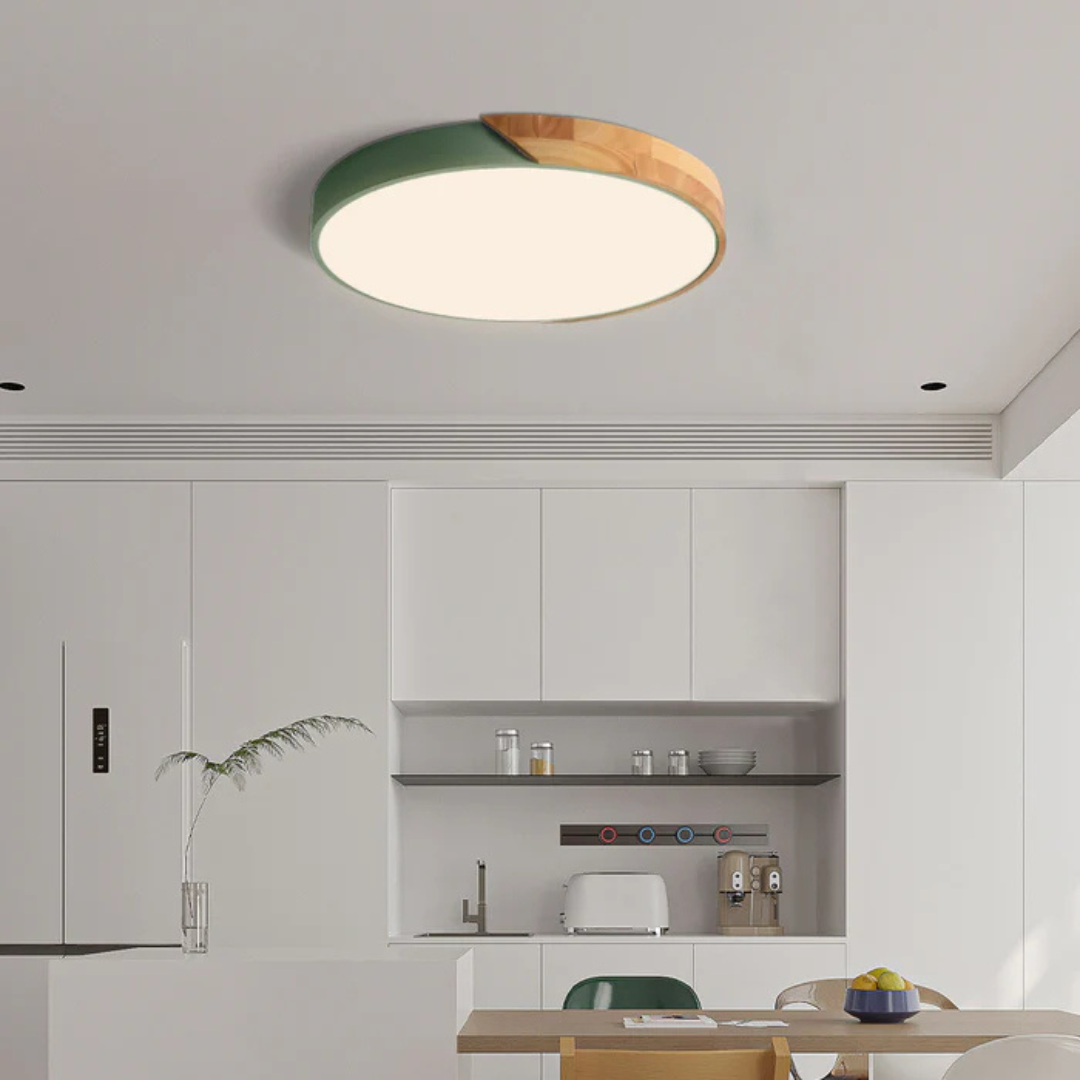 Jens – LED Plafondlamp met Scandinavisch Design van Hout & Acryl