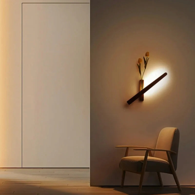 Oak – Wandlamp met Houten Design & Ingebouwde Vaas