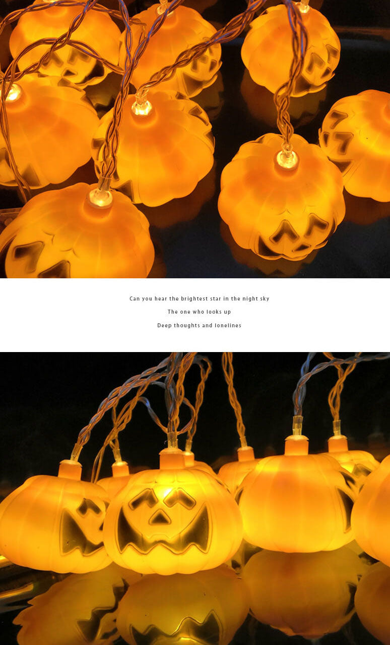 Halloween Gele LED Sfeerverlichting – 24V String Light (10 of 20 lampjes)