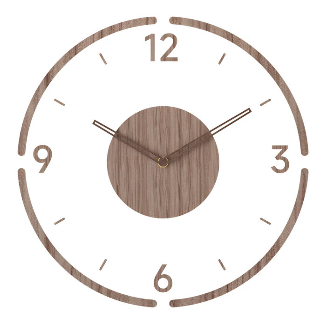 Lumio – Wandklok Acryl & Hout Stil Uurwerk Ø30 cm