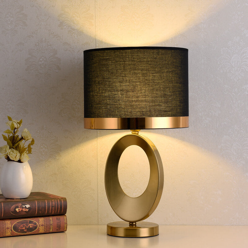 Moderne Tafellamp – Zwart, Wit of Goud met Stoffen Kap en E26 Fitting
