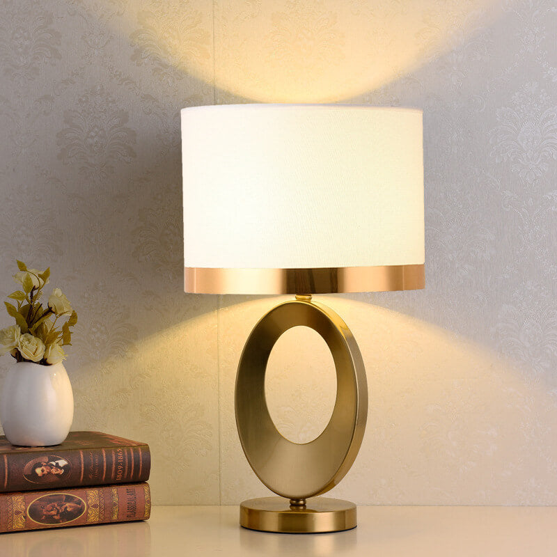 Moderne Tafellamp – Zwart, Wit of Goud met Stoffen Kap en E26 Fitting