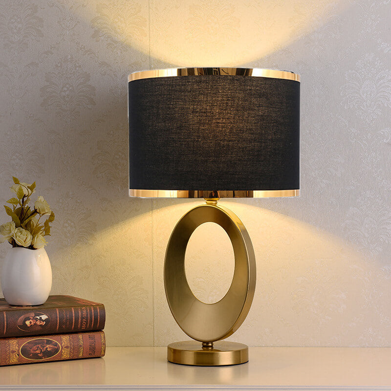 Moderne Tafellamp – Zwart, Wit of Goud met Stoffen Kap en E26 Fitting
