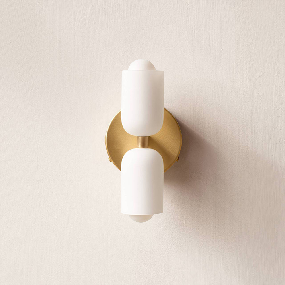 Döle - Moderne Wandlamp met Dubbele Glazen Kappen (E14, Indoor)