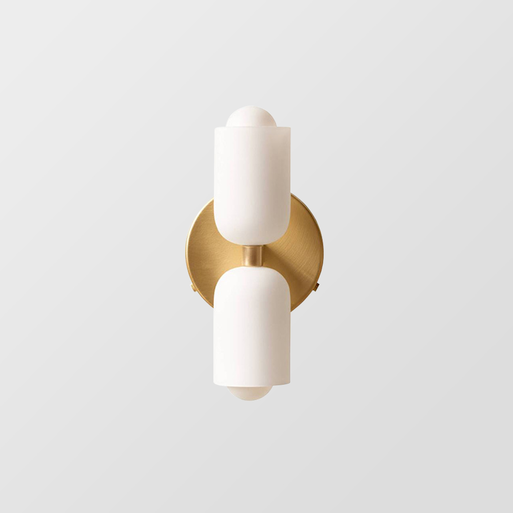 Döle - Moderne Wandlamp met Dubbele Glazen Kappen (E14, Indoor)