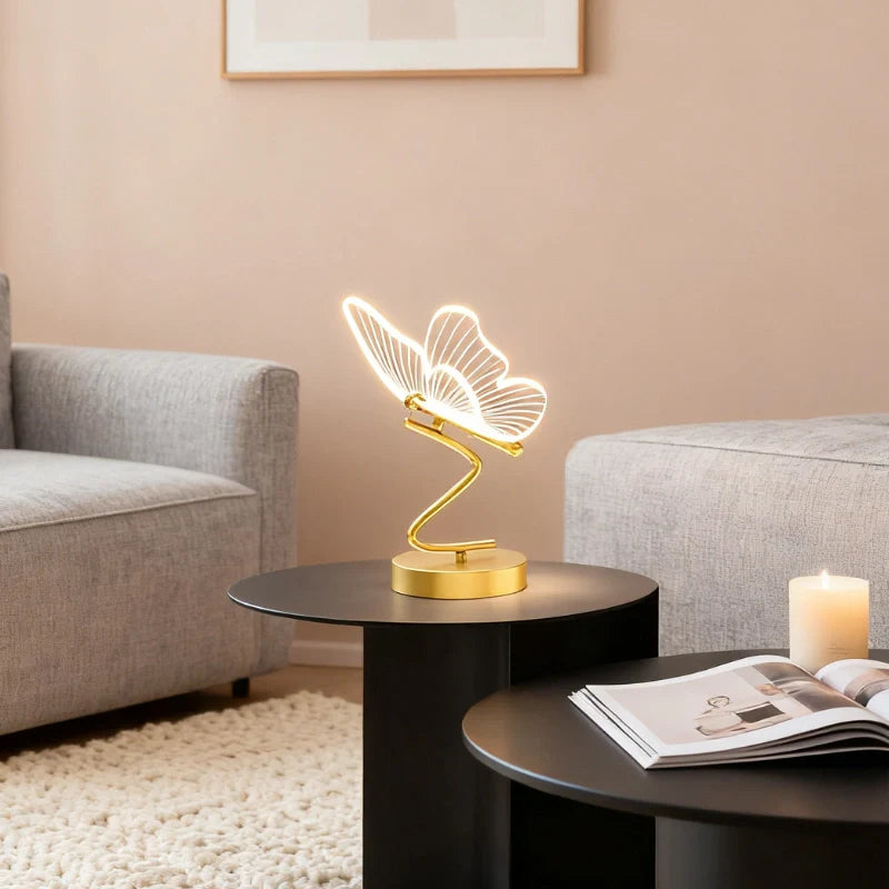 Stijlvolle Draadloze Tafellamp – Vlinderdesign met 3 Lichtkleuren