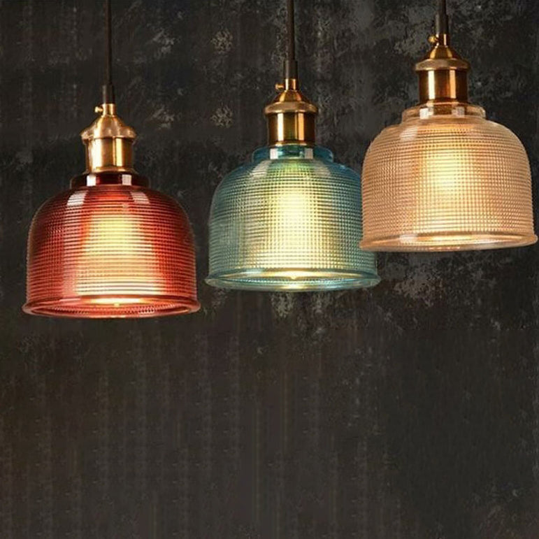 Moderne Glazen Hanglamp – Rood, Amber of Blauw