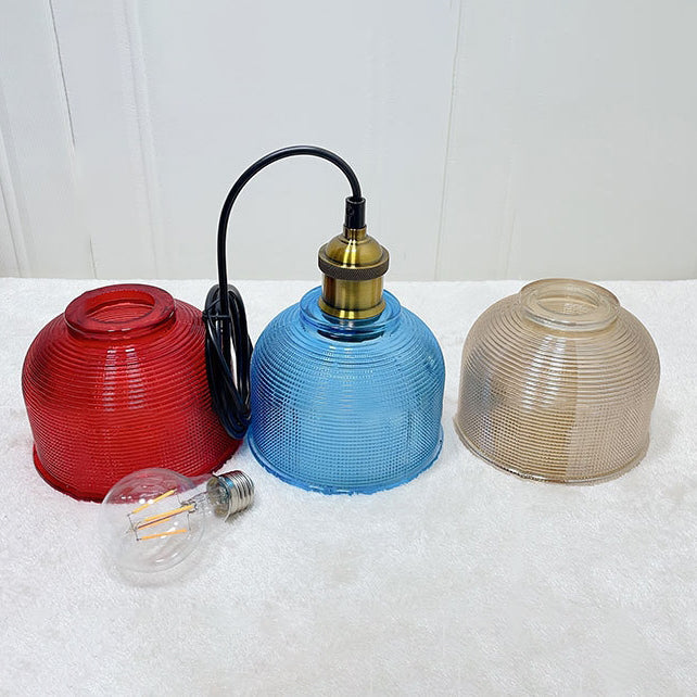 Moderne Glazen Hanglamp – Rood, Amber of Blauw