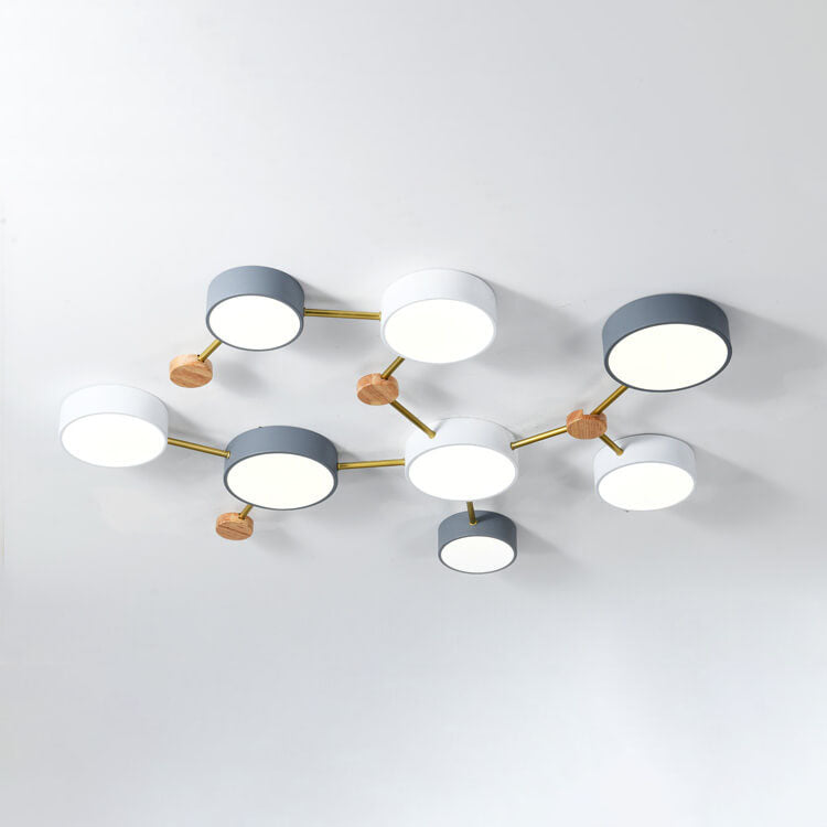 Moderne LED Plafondlamp met Hout en Acryl in een Strak Design