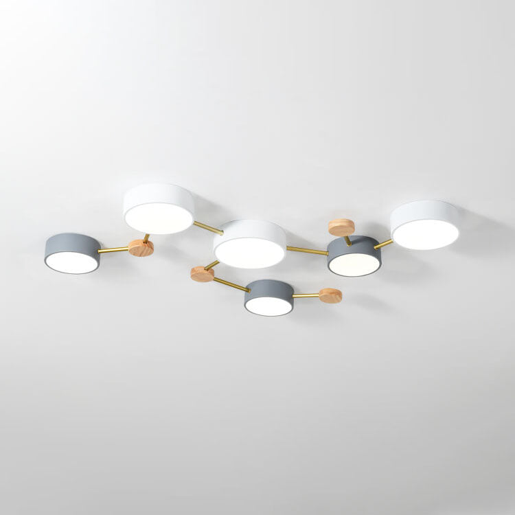 Moderne LED Plafondlamp met Hout en Acryl in een Strak Design