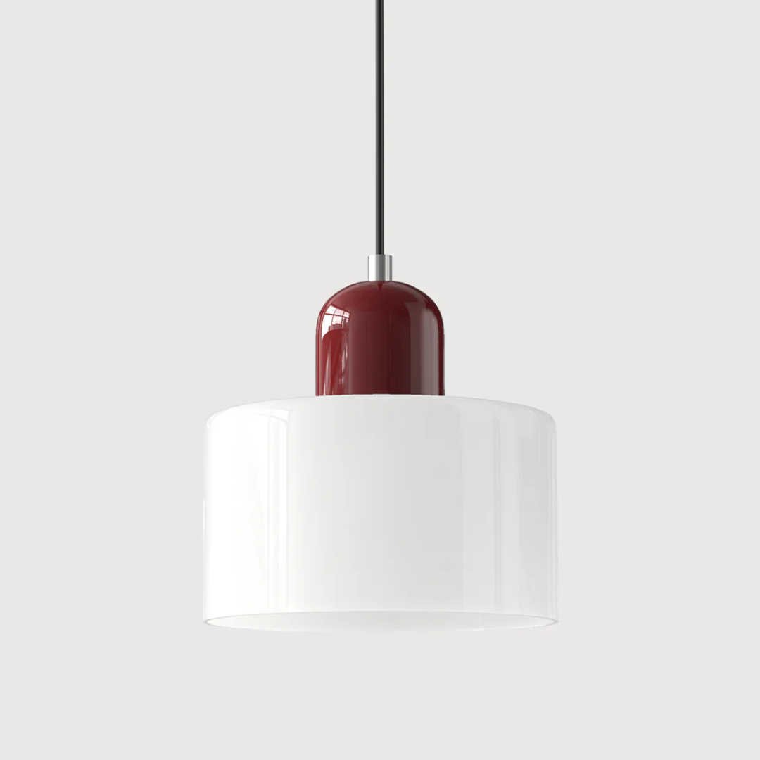 Tusa – Retro Hanglamp met Oranje Glazen Kap & Groene Bovenzijde