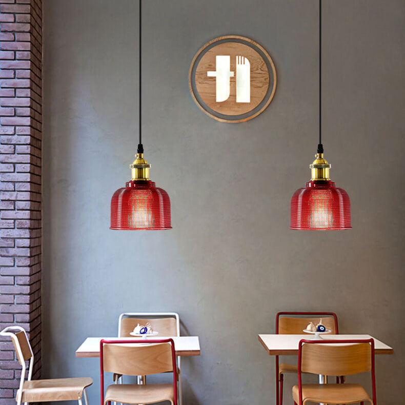 Moderne Glazen Hanglamp – Rood, Amber of Blauw