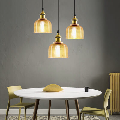 Moderne Glazen Hanglamp – Rood, Amber of Blauw